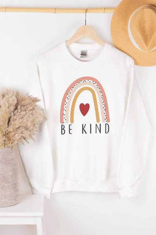 BE KIND RAINBOW GRAPHIC SWEATSHIRT