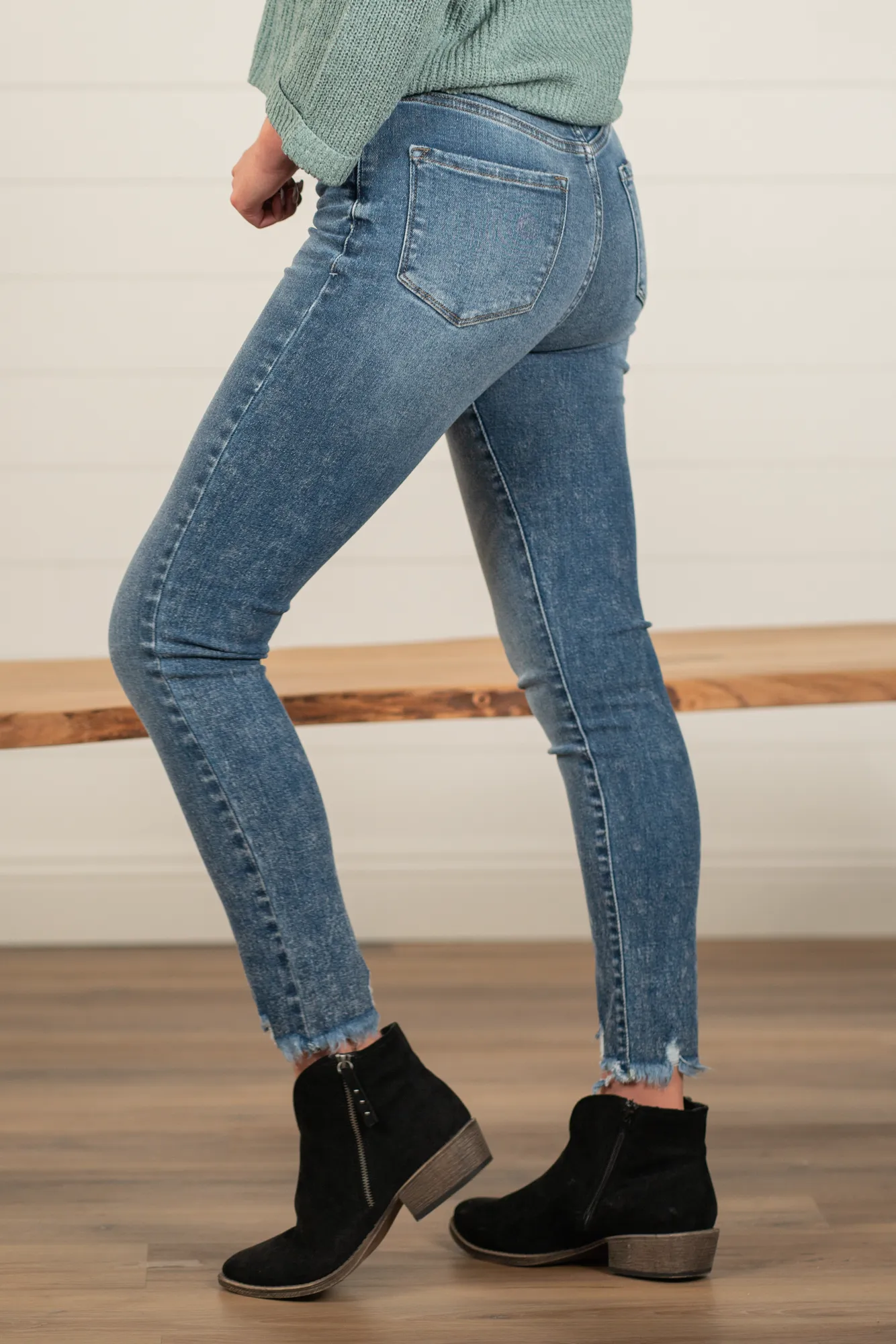 Bella High Rise Button Fly Skinny