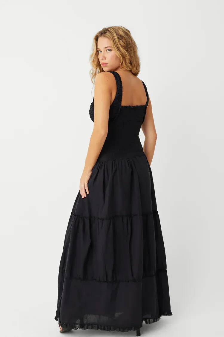 Christabelle Ruffle Maxi Dress ~ Black