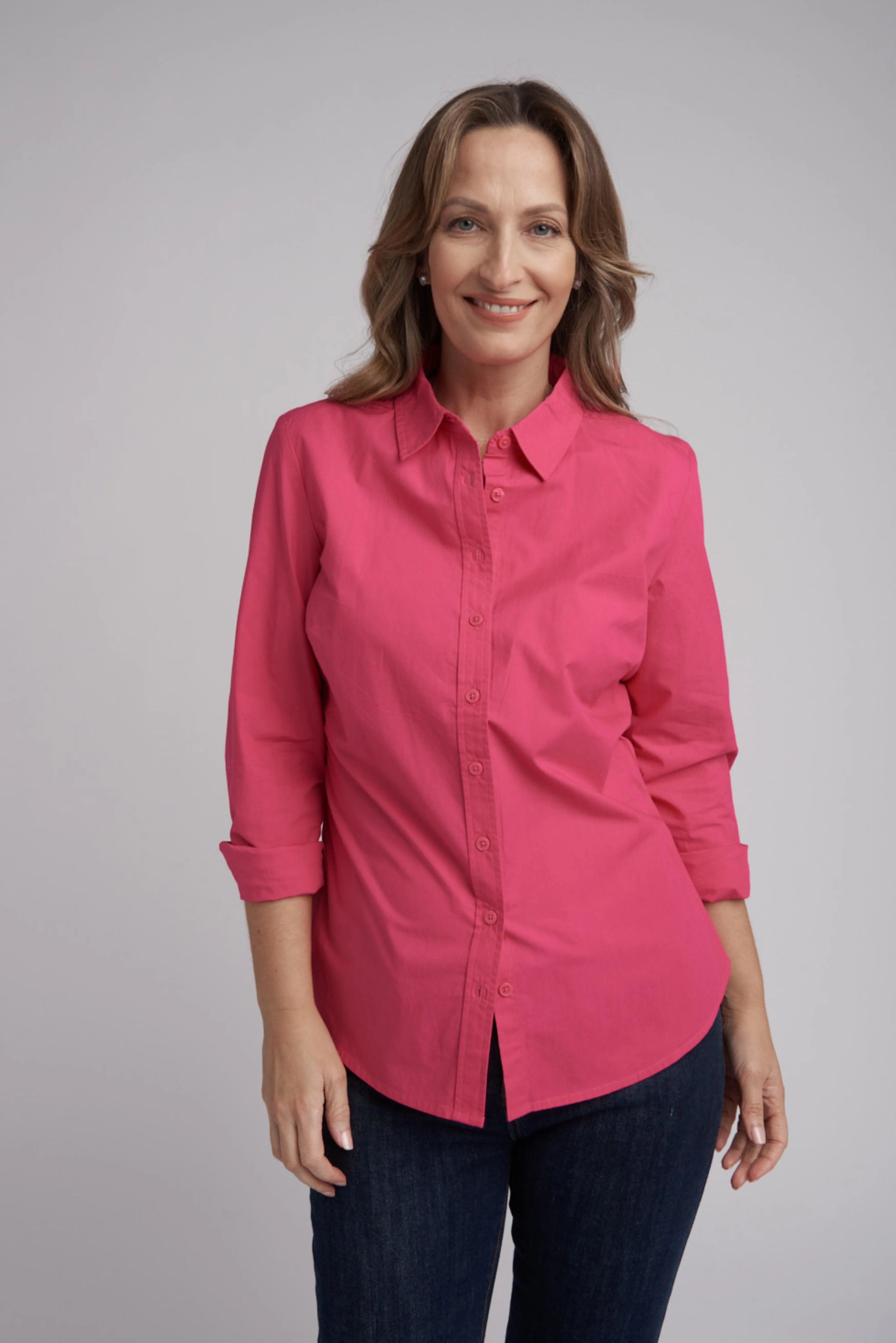 Classic Cotton Shirt Hot Pink