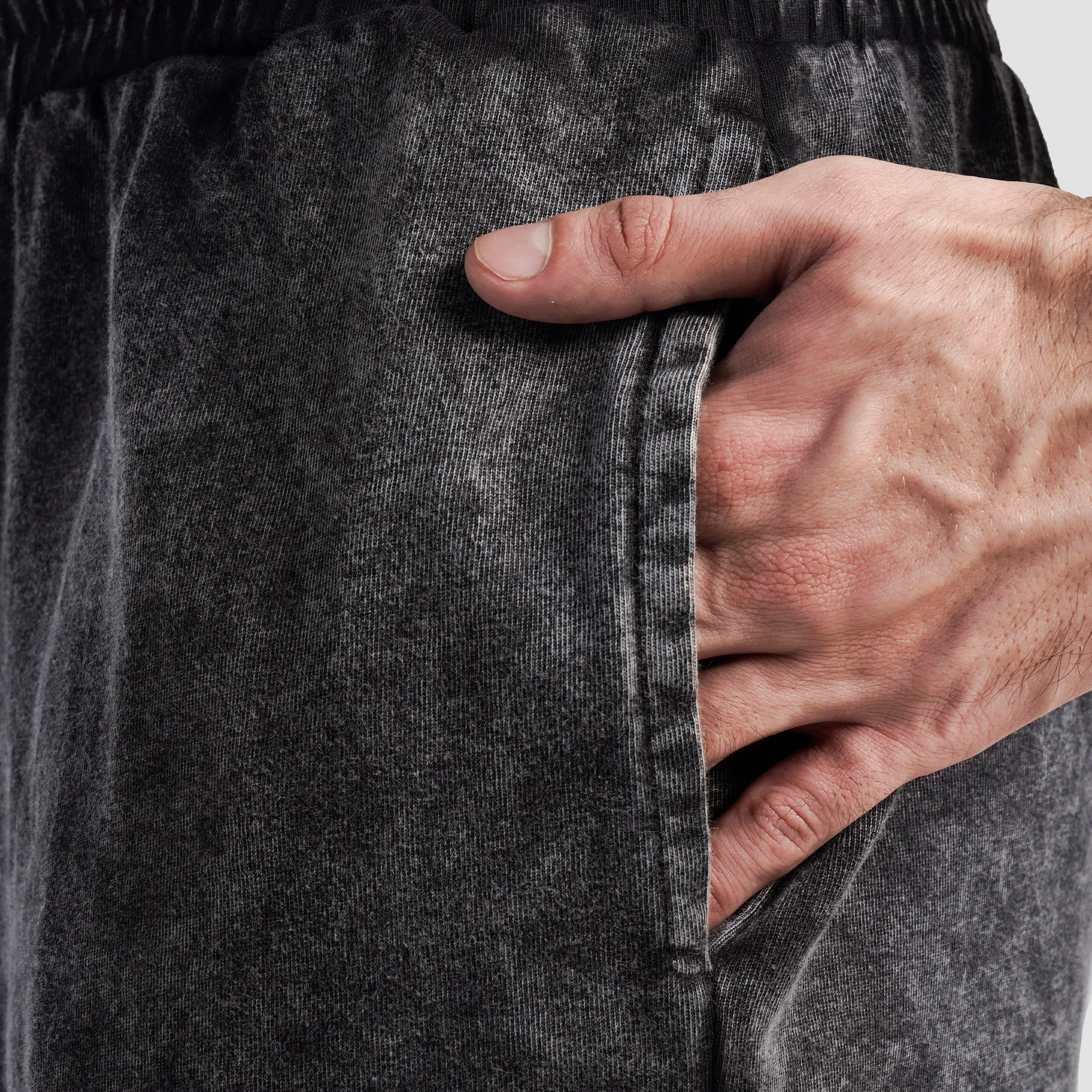 Core Stone Wash Shorts (Black)