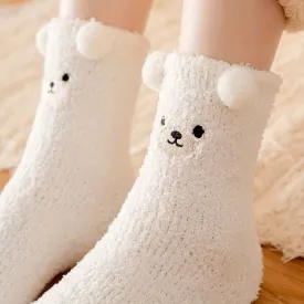 Cute Animals Pattern Crew Socks Comfy  Breathable for Winter