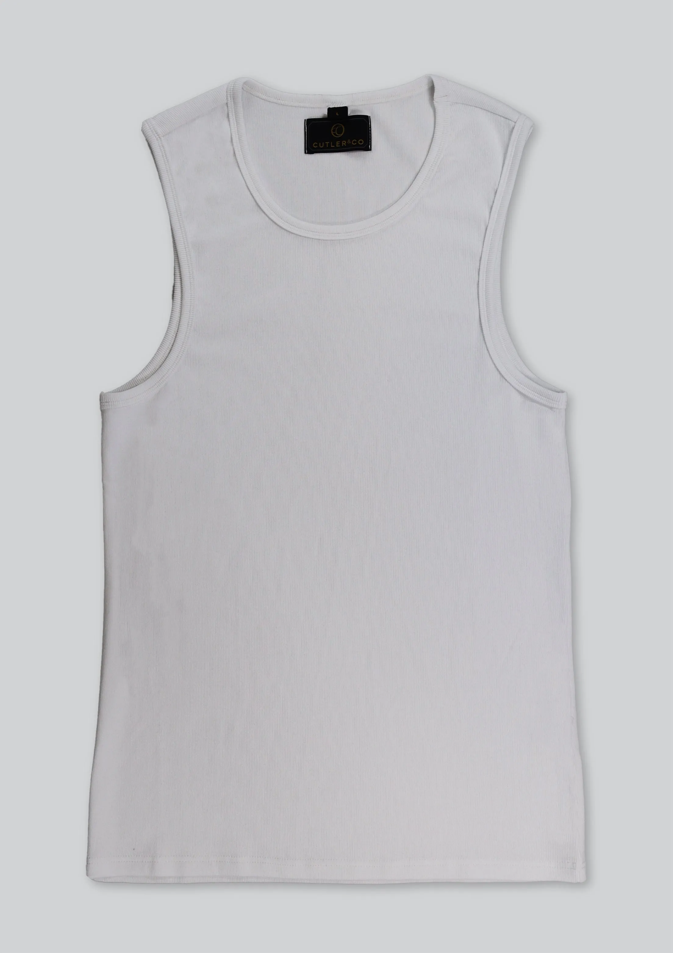 Drew Ribbed Tank: White