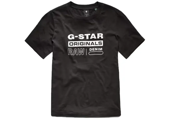 G Star Raw Womens Originals Label Regular T Shirt Black