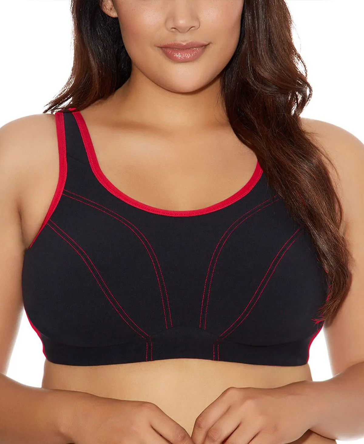 Goddess Plus Size Soft Cup Sports Bra, Black