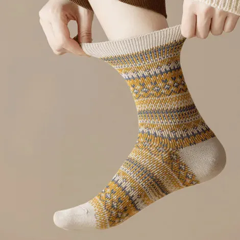 Green Christmas Crew Socks | Striped Socks | Cotton Crew Socks