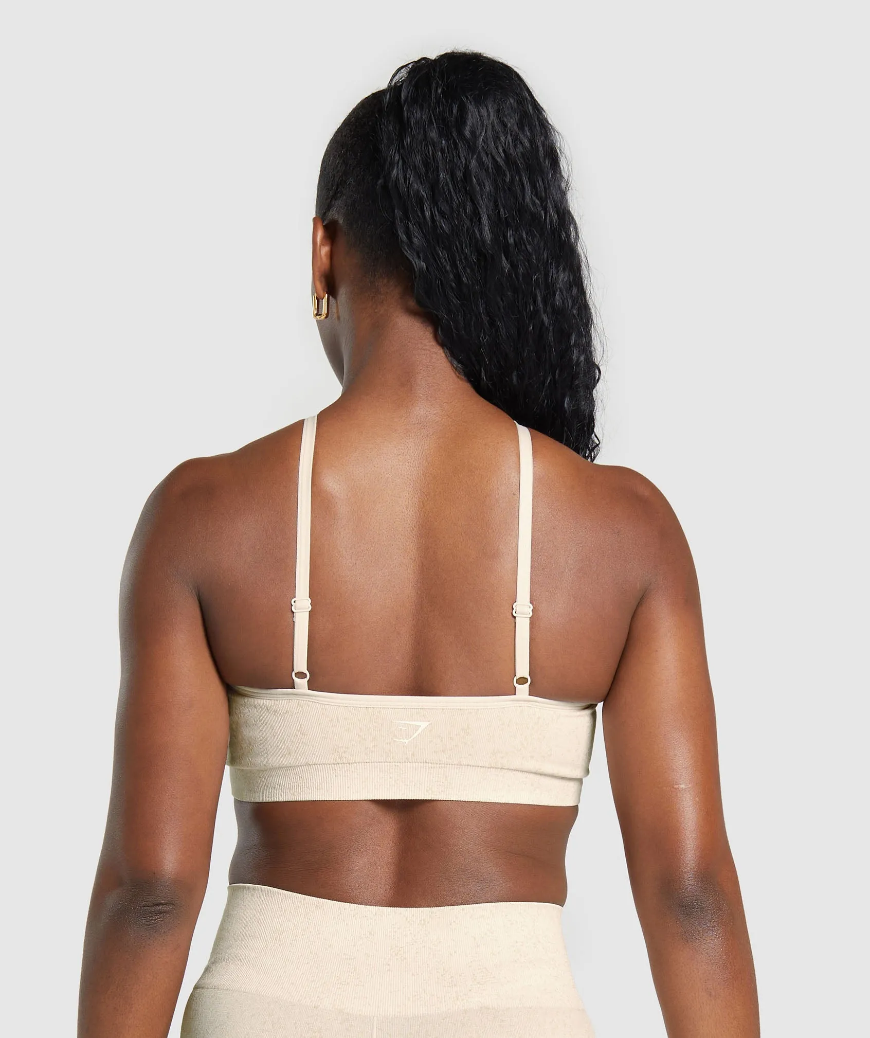 Gymshark Adapt Fleck Seamless Halterneck Bralette - Coconut White