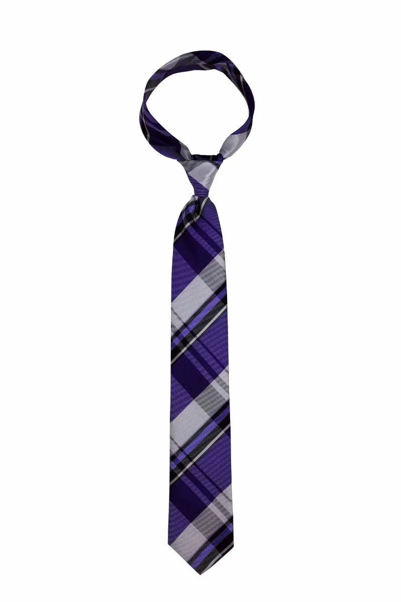 Indigo Plaid Traditional Tie