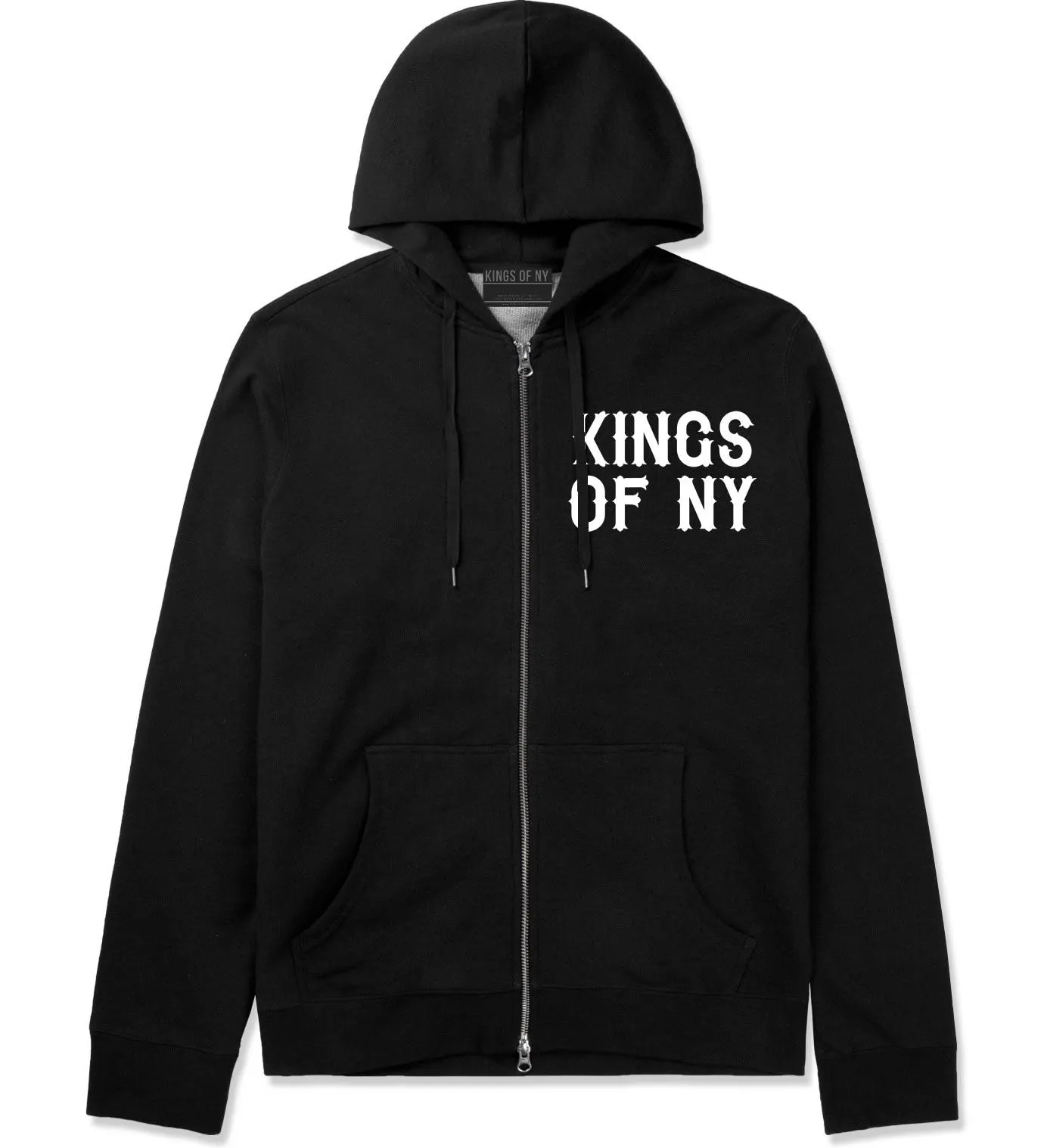 Kings Of NY Retro Font Logo Zip Up Hoodie Hoody