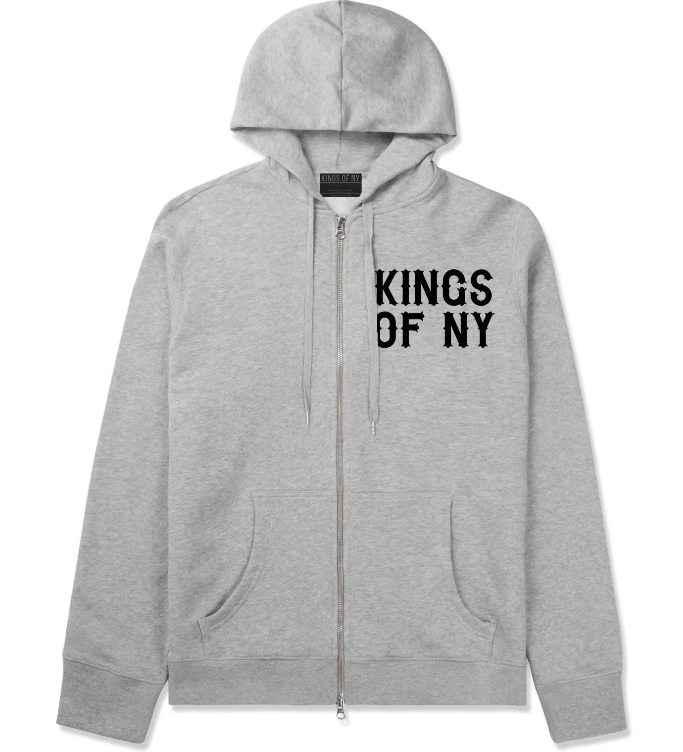 Kings Of NY Retro Font Logo Zip Up Hoodie Hoody