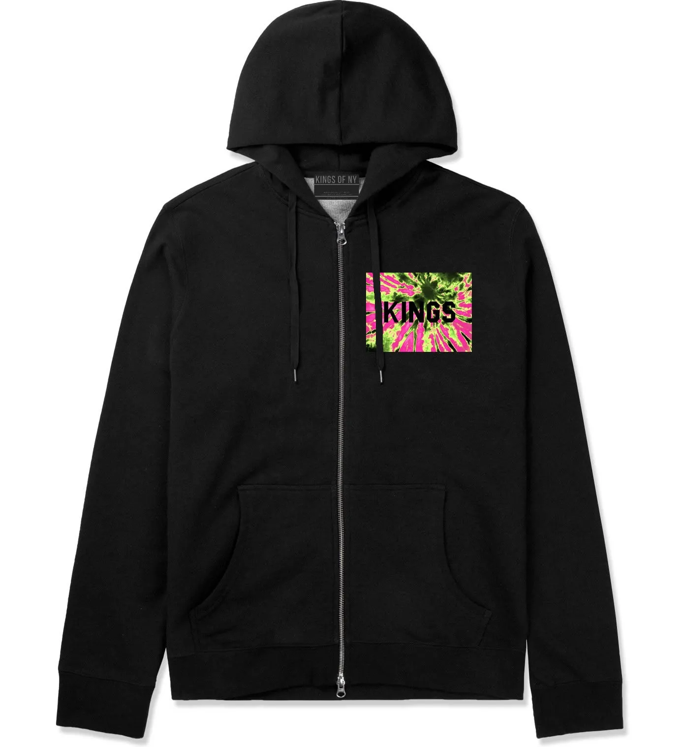 Kings Pink Tie Dye Logo Zip Up Hoodie