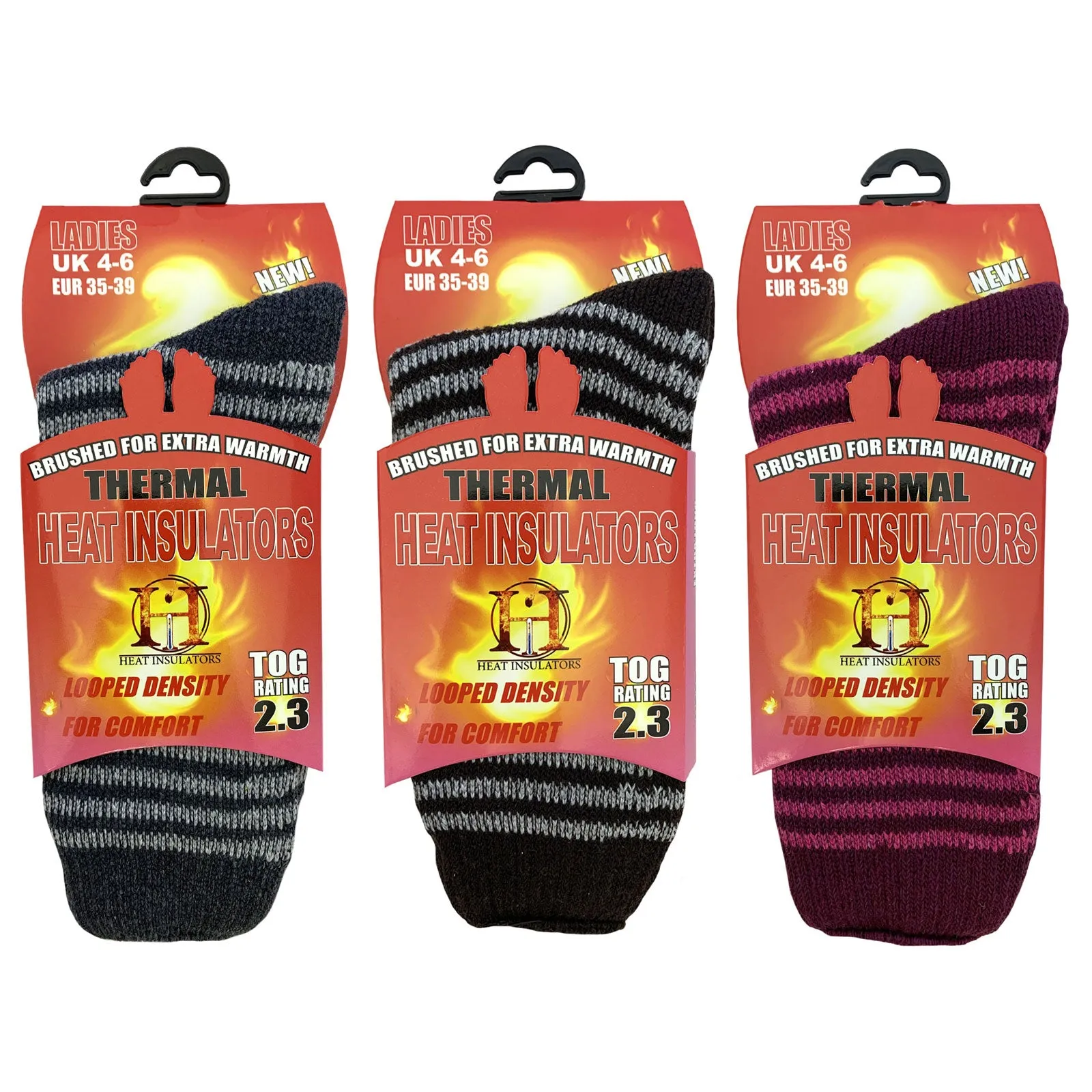 Ladies Size 4-6 Heat Insulator 2.3 Tog Rating Warm Thermal Socks Various Colours