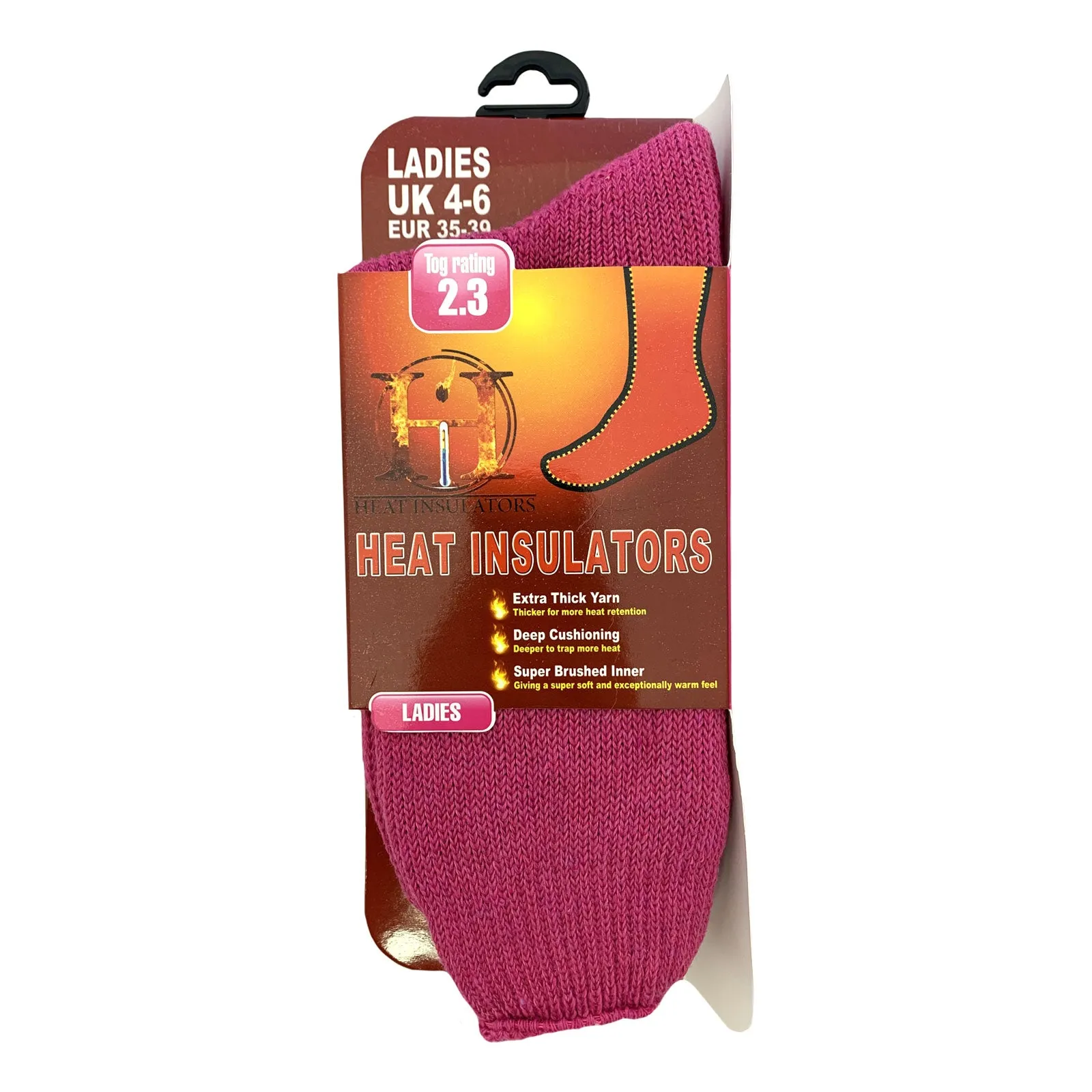 Ladies Size 4-6 Heat Insulator 2.3 Tog Rating Warm Thermal Socks Various Colours