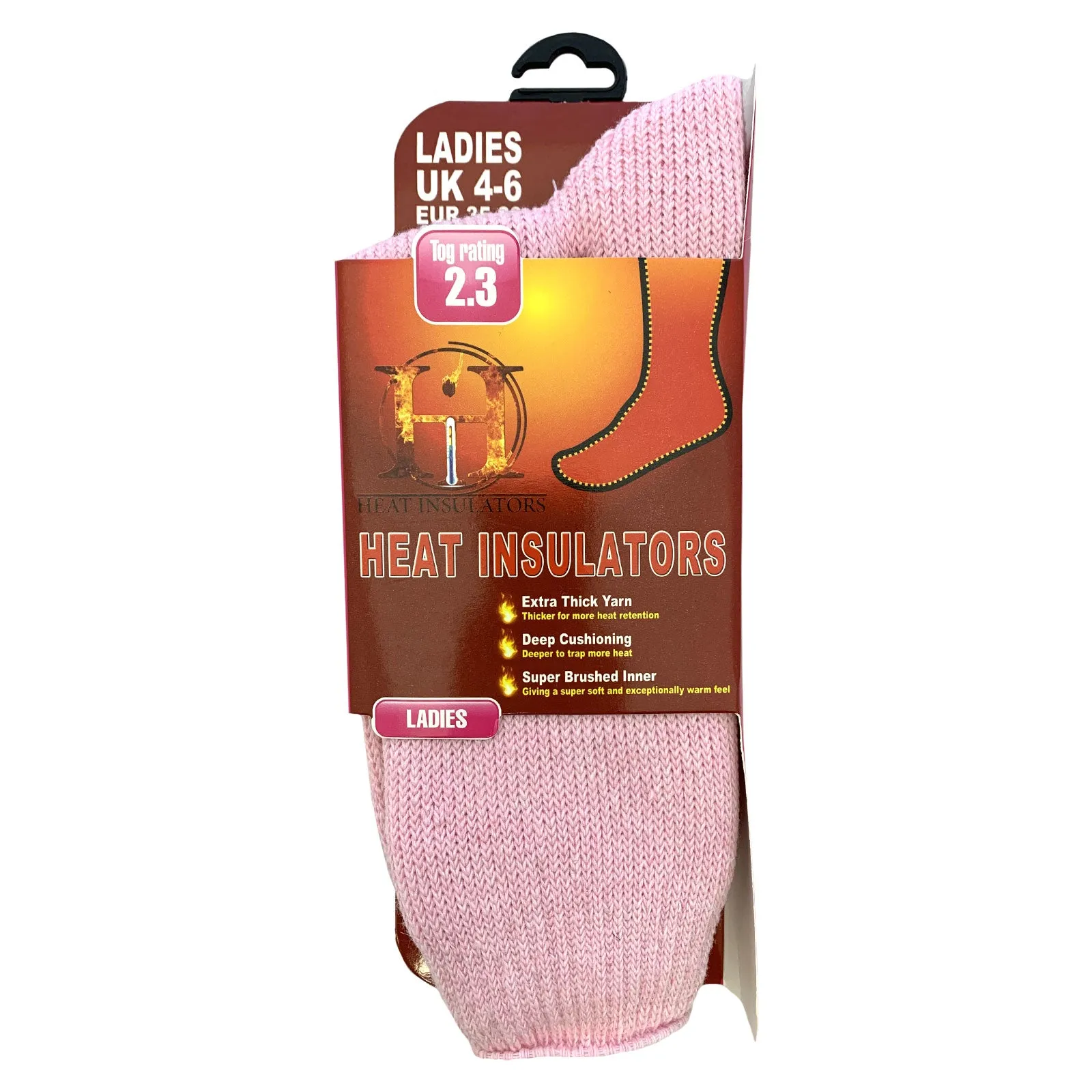 Ladies Size 4-6 Heat Insulator 2.3 Tog Rating Warm Thermal Socks Various Colours