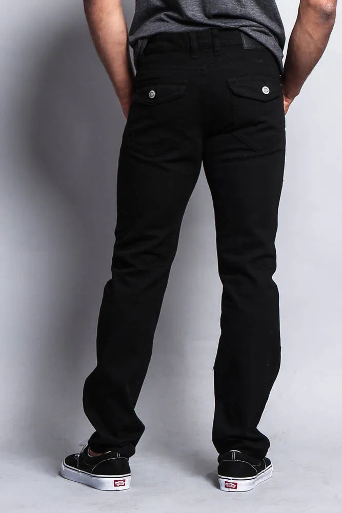 Men's Destroyed Taper Fit Colored Jeans