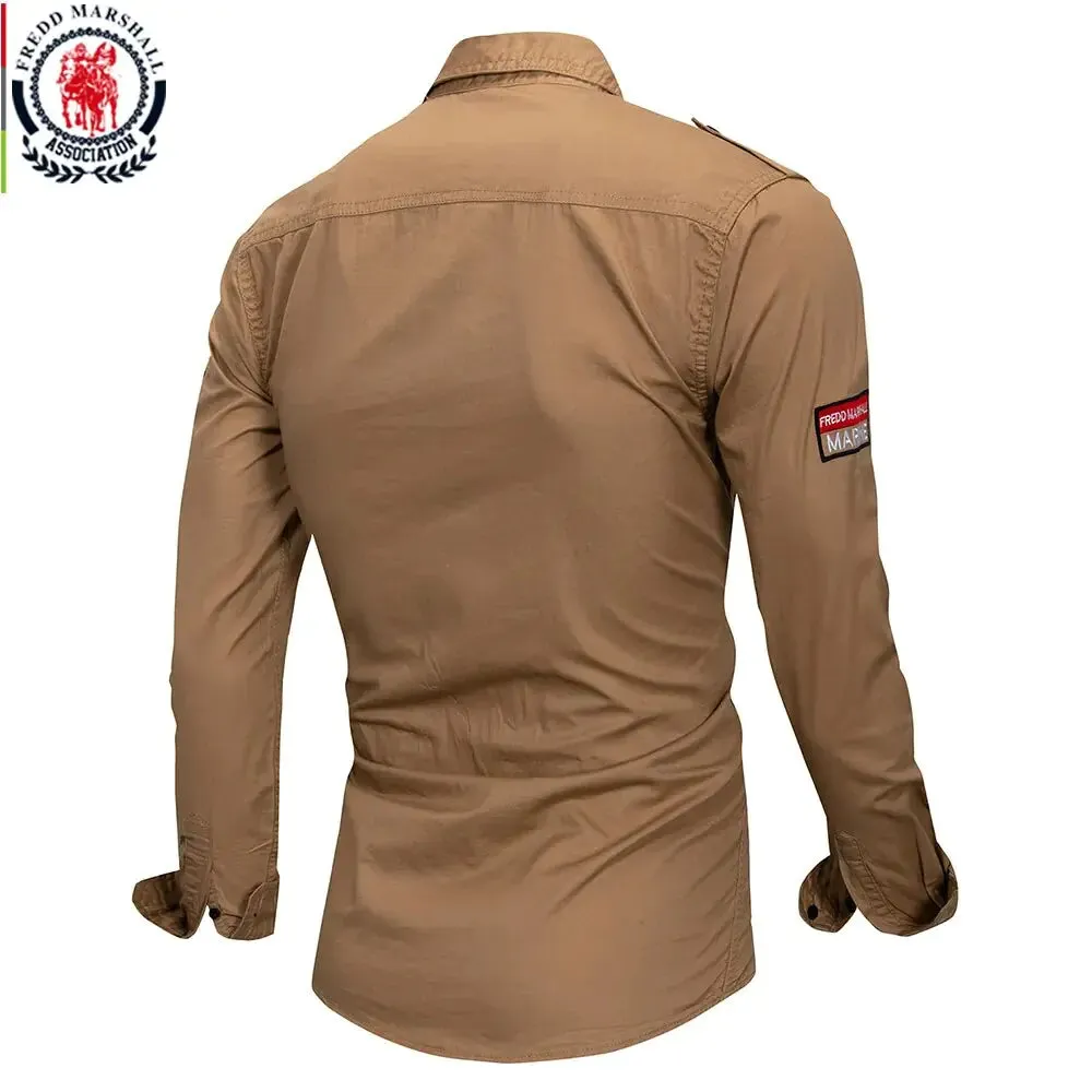 Men's Long Sleeve Military Style Shirt