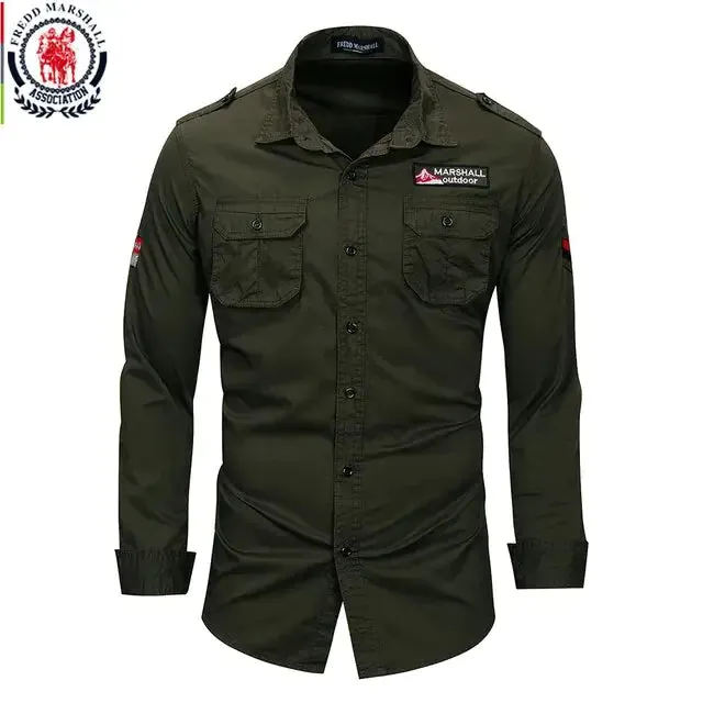 Men's Long Sleeve Military Style Shirt