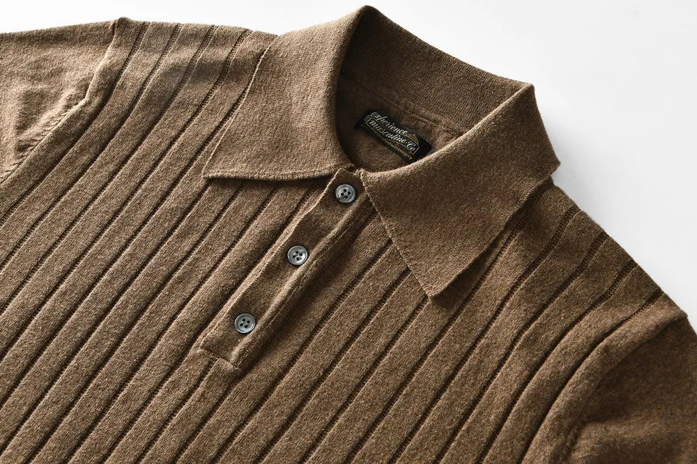 Men's Rib Knit Polo Shirt