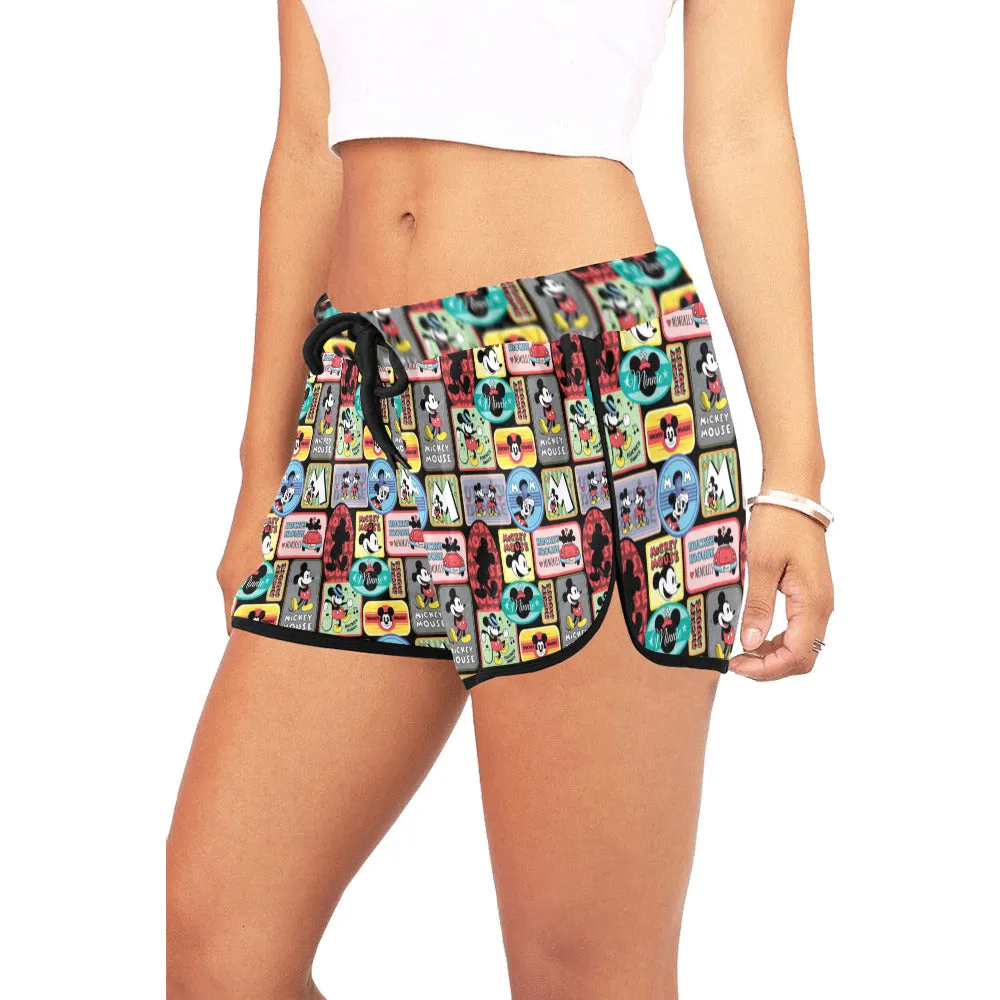 Mickey Stickers Women's Relaxed Shorts