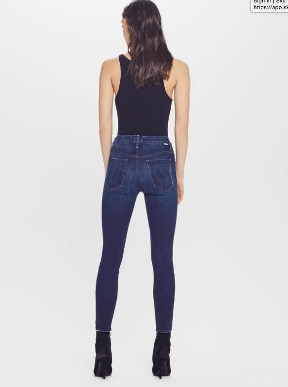 MOTHER - High Waisted Looker Ankle Jeans in Up Your Alley