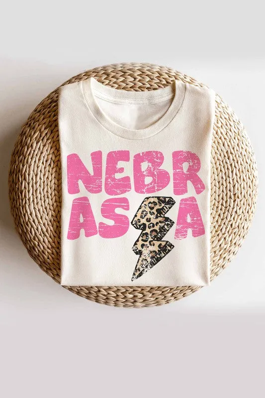 NEBRASKA LIGHTNING LEOPARD GRAPHIC TEE PLUS SIZE