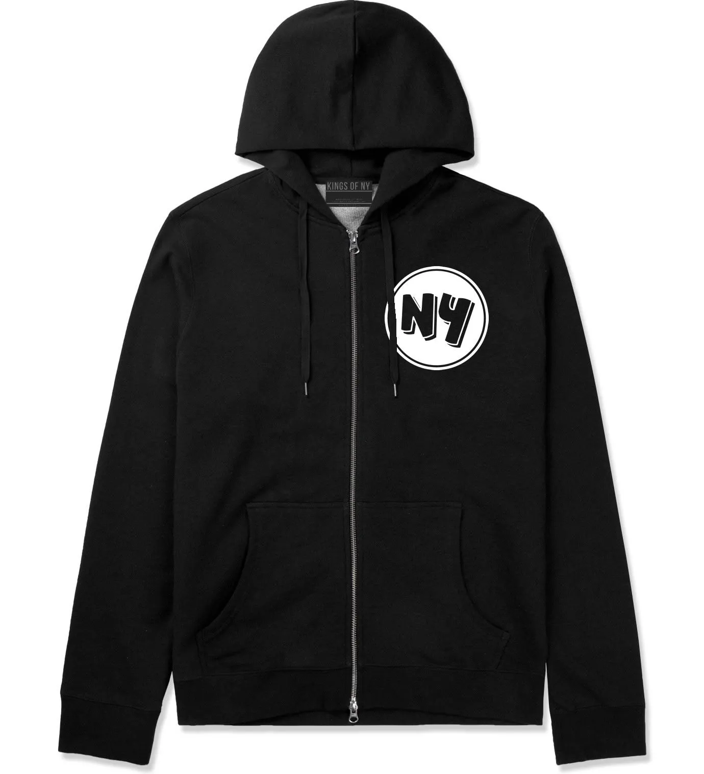 NY Circle Chest Logo Zip Up Hoodie