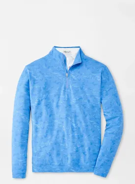 PERTH TROPICAL CAMO PERFORMANCE 1/4 ZIP PULLOVER - ESTATE BLUE