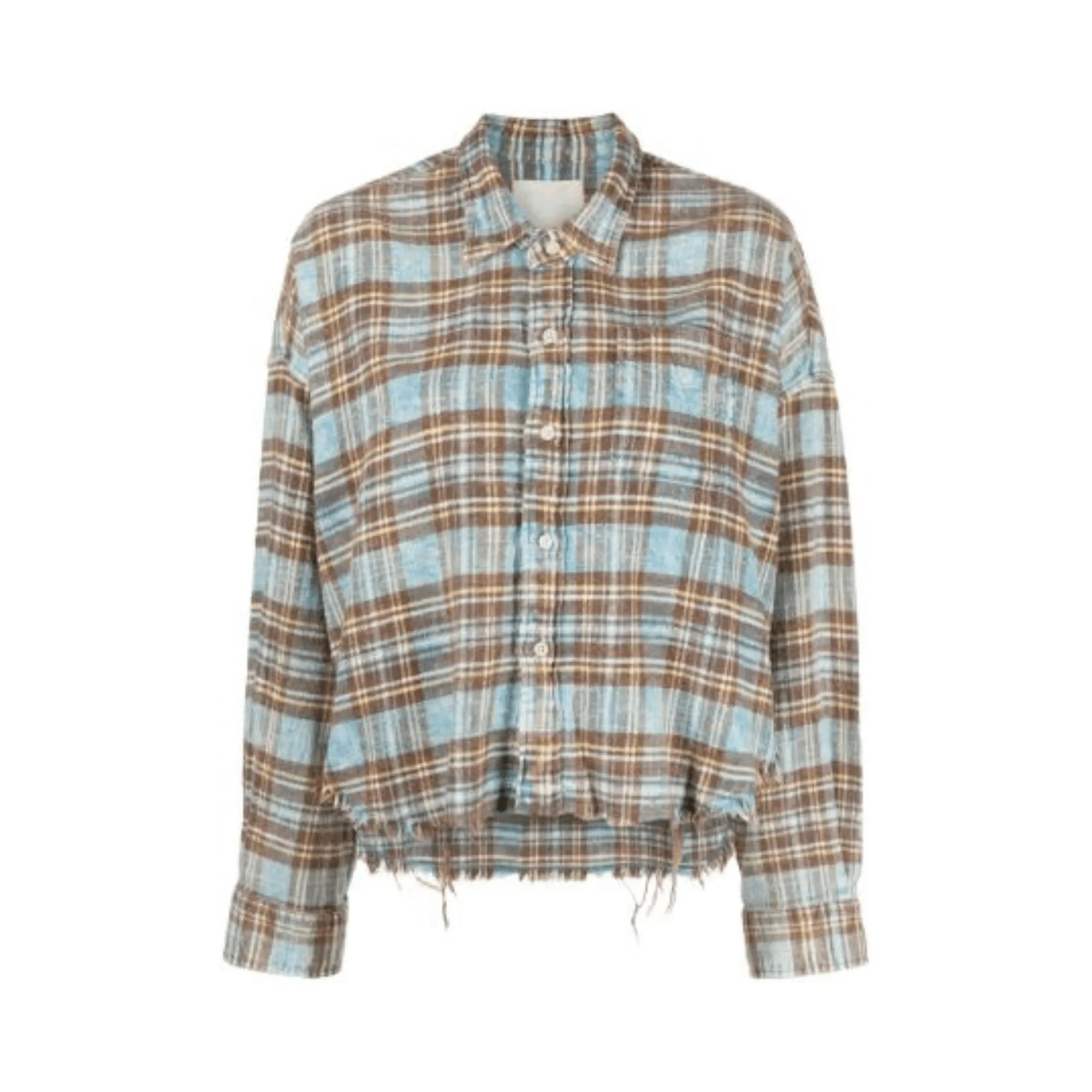 Pre Order:  Frayed Plaid Cotton Shirt