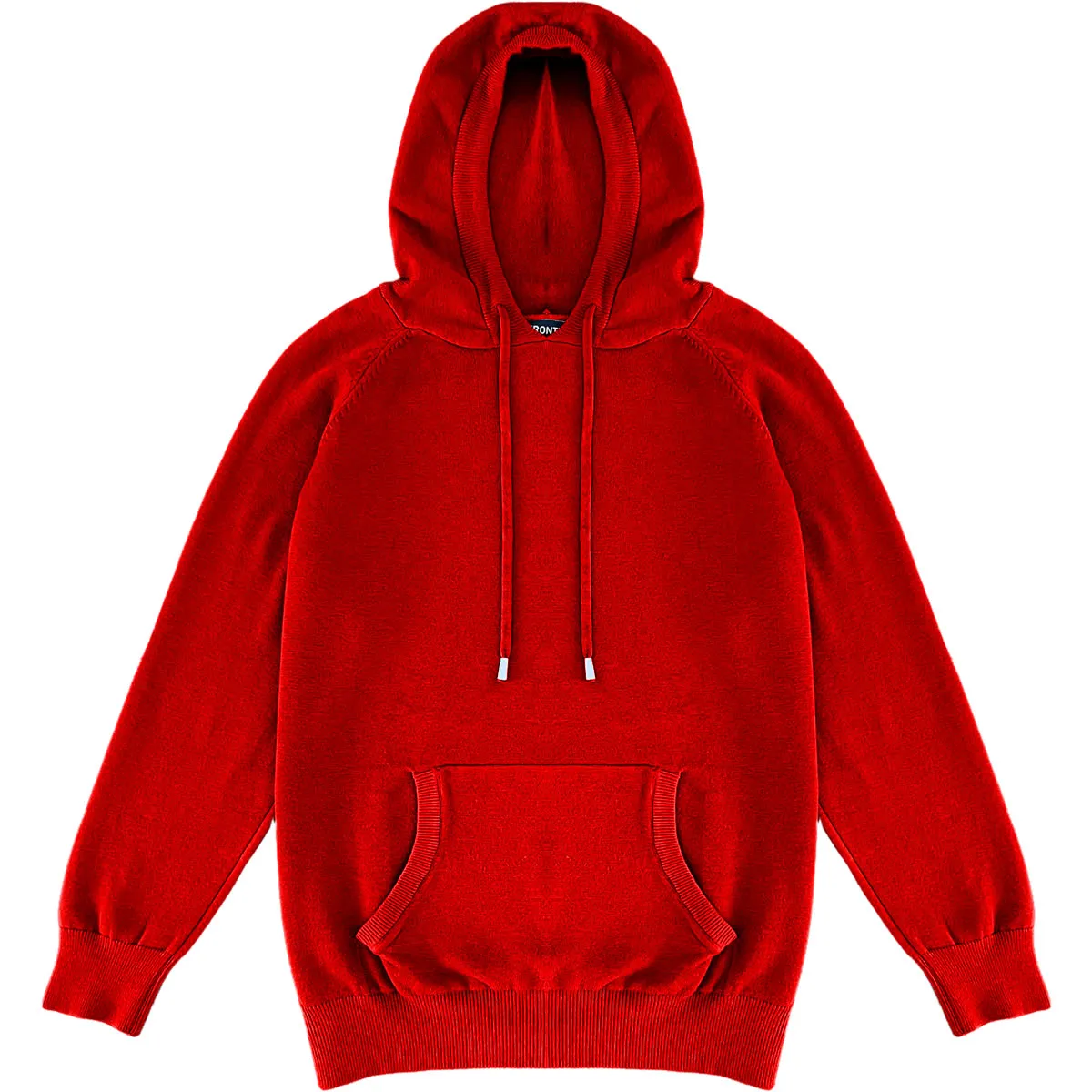 Red Mens Knit Pullover Hoodie Sweater