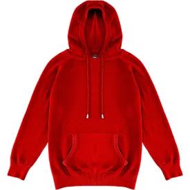 Red Mens Knit Pullover Hoodie Sweater