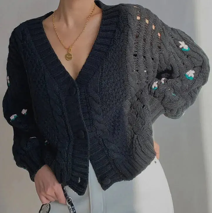 Retro V-Neck Cardigan