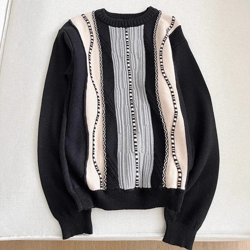 round neck knitted sweater     S4717