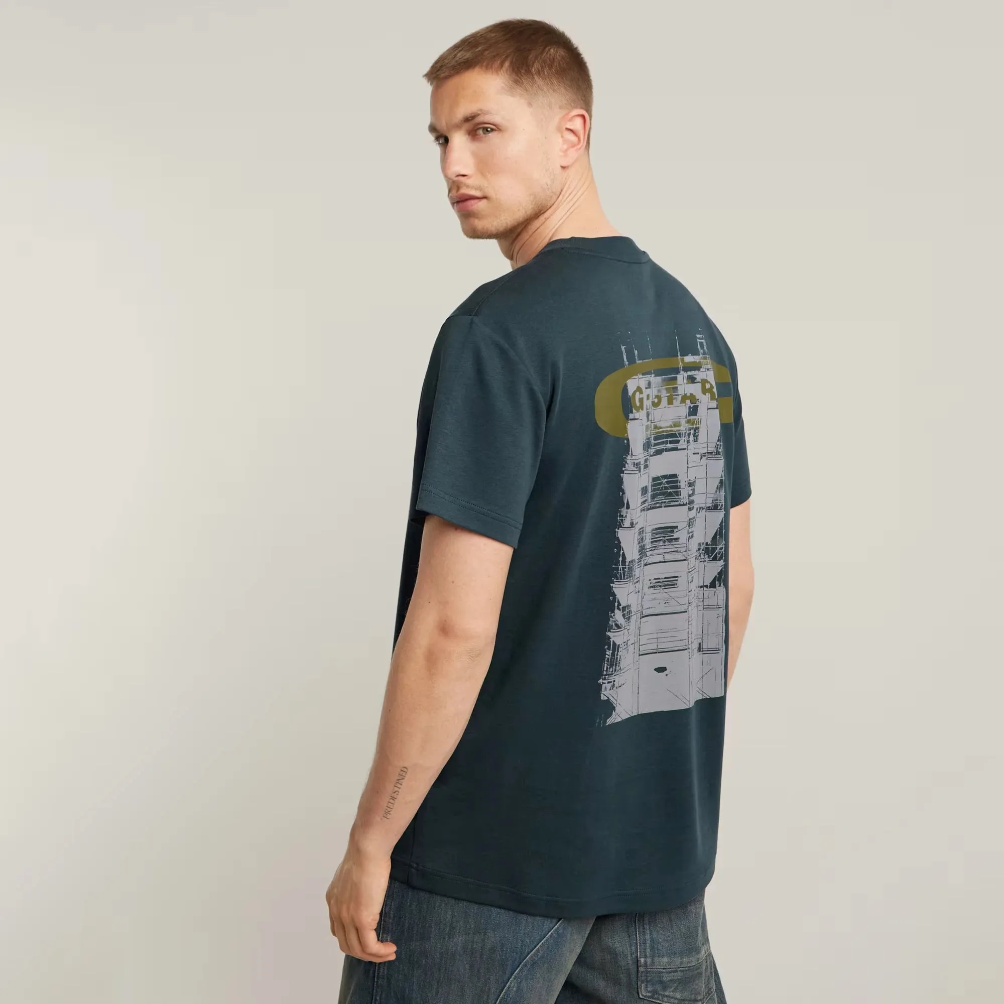 Scaffolding Back Graphic T-Shirt (Blue) - D25141-C812-862