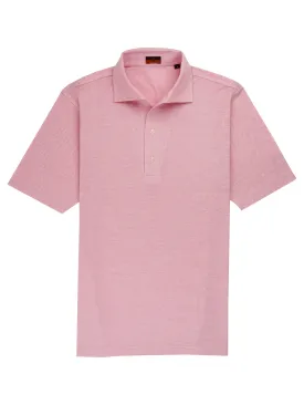 Short Sleeve One Piece Collar Pink Polo - Davis Fit (Slim)