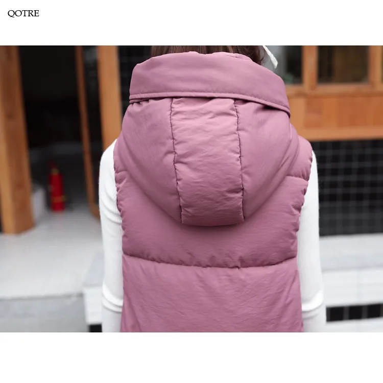 Sleeveless Hooded Zip-Up Calf-Length Puffer Coat