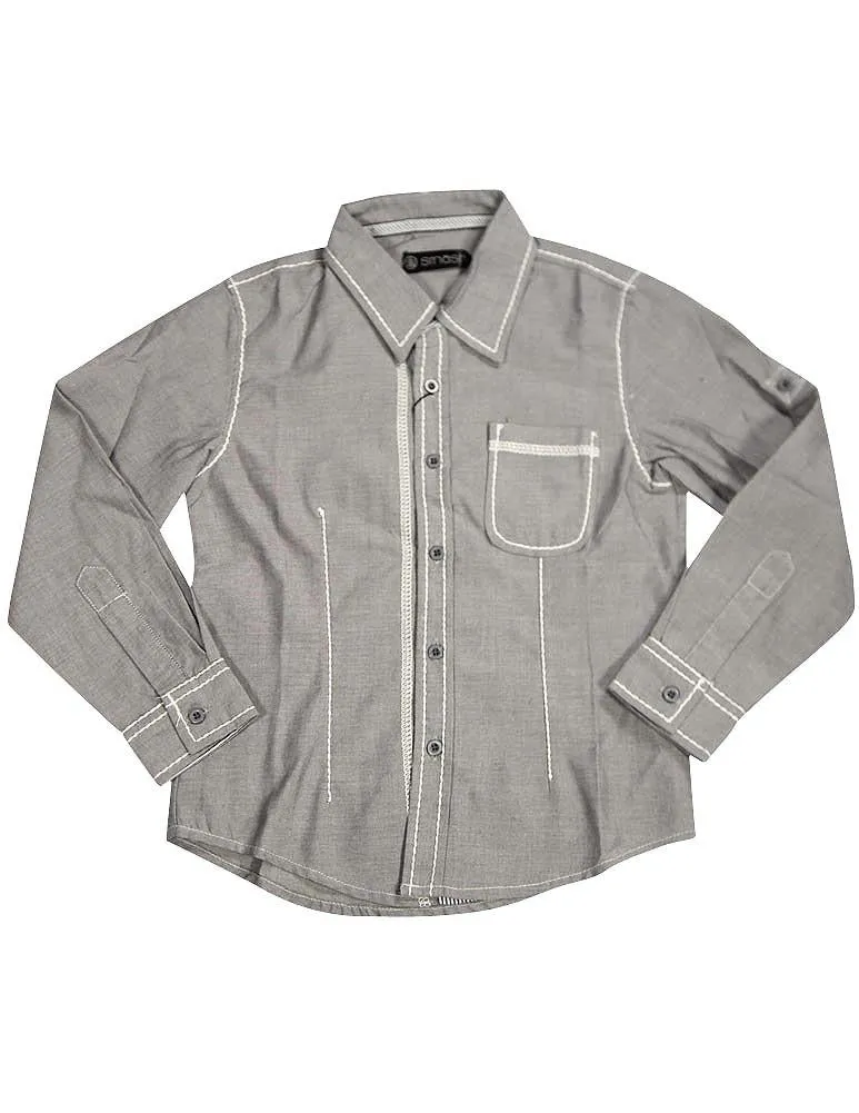 Smash Boys Sizes 4 - 14 Western Style Long Sleeve Button or Snap Down Shirt Top, 32947