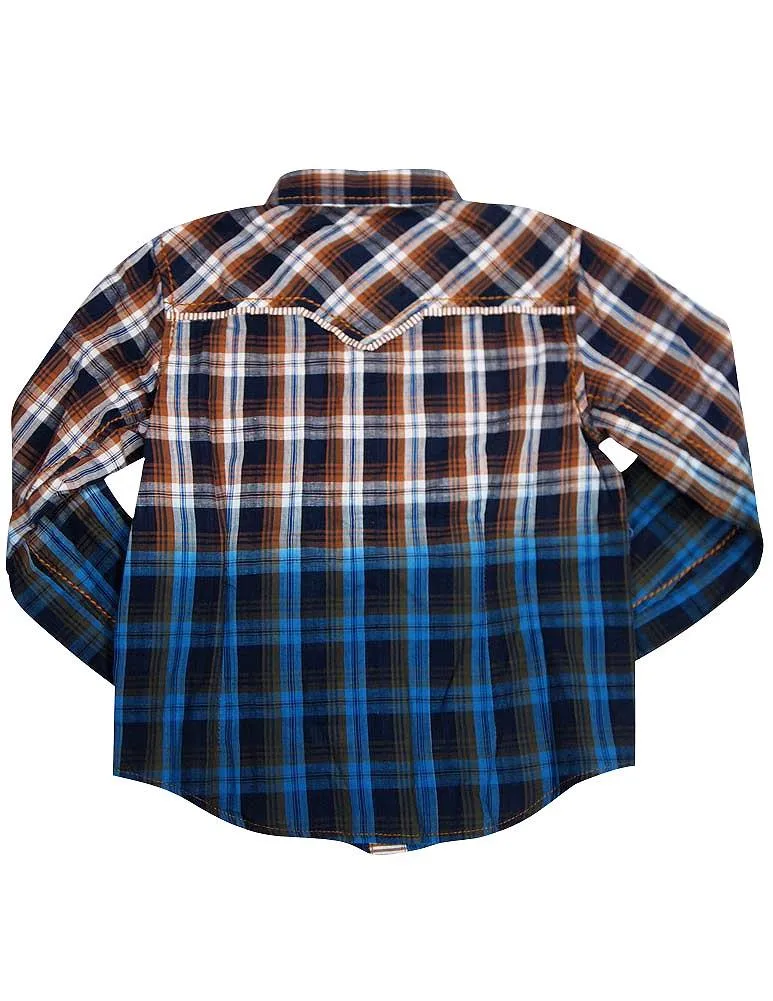 Smash Boys Sizes 4 - 14 Western Style Long Sleeve Button or Snap Down Shirt Top, 32947