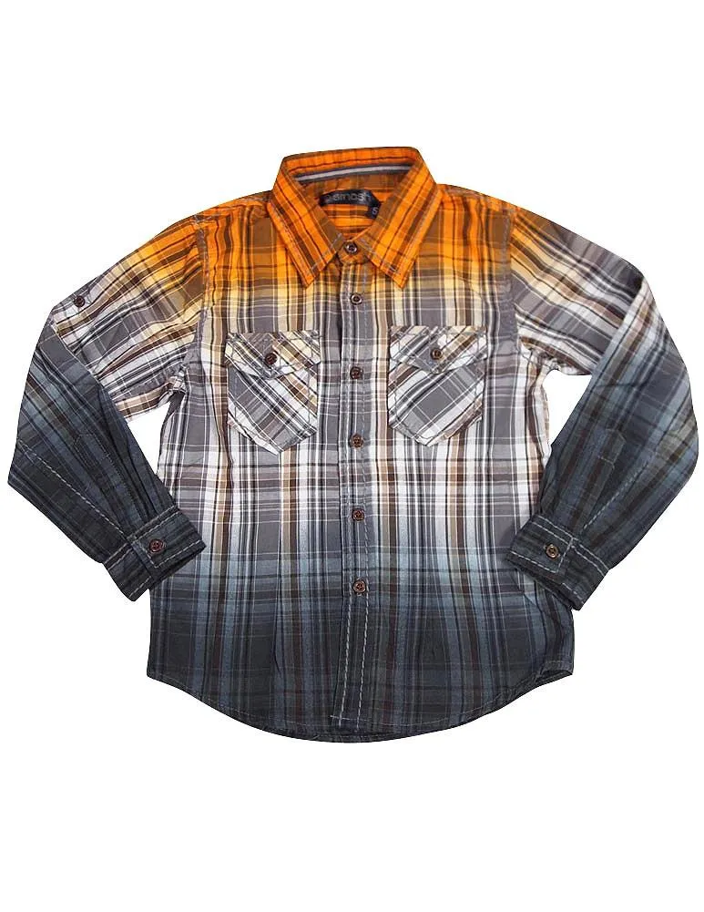 Smash Boys Sizes 4 - 14 Western Style Long Sleeve Button or Snap Down Shirt Top, 32947