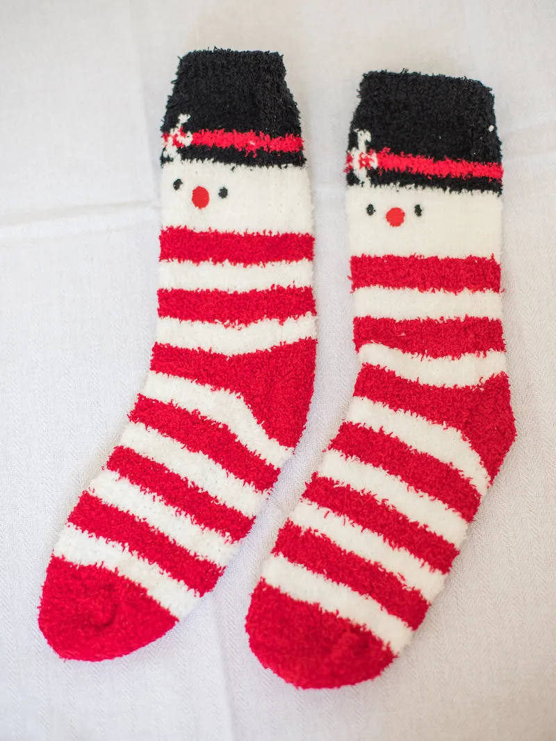 Snowman Stripe Cozy Socks