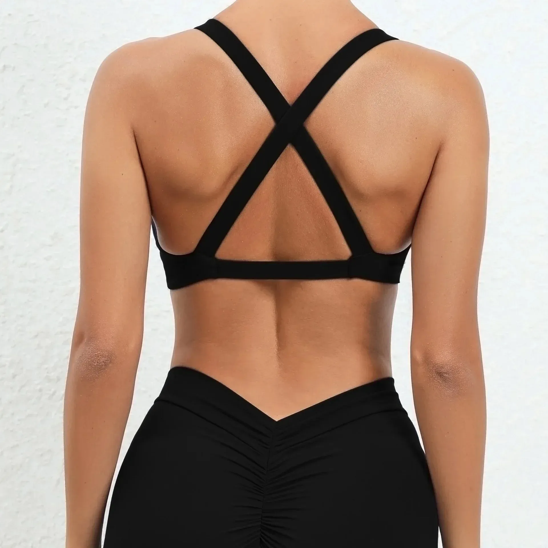 Strappy Backless High Support Yoga Running Fitness Gym Top Sports Bra