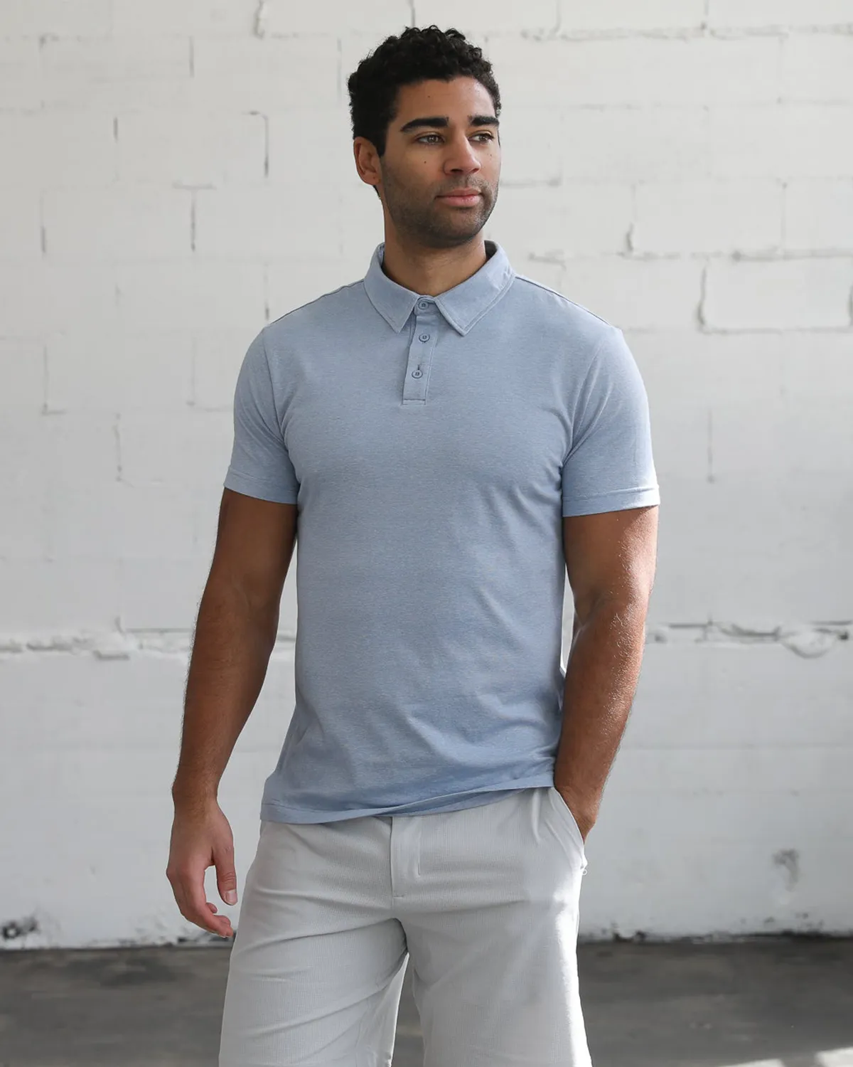 Summit Heather Blue Polo