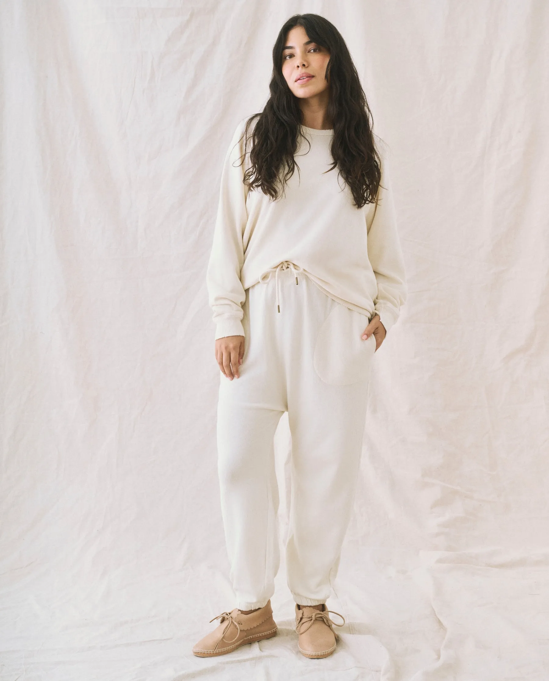 The Jogger Sweatpant. -- Washed White