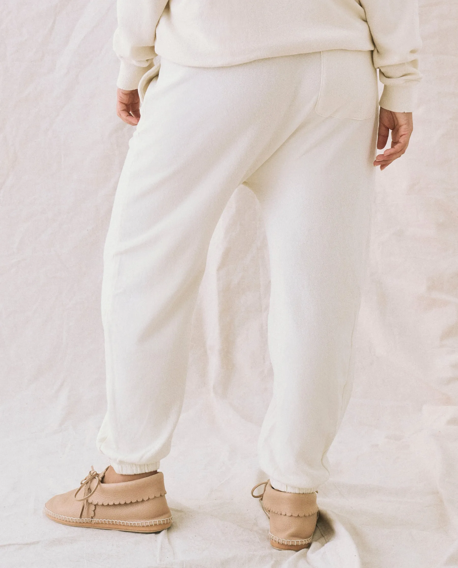 The Jogger Sweatpant. -- Washed White