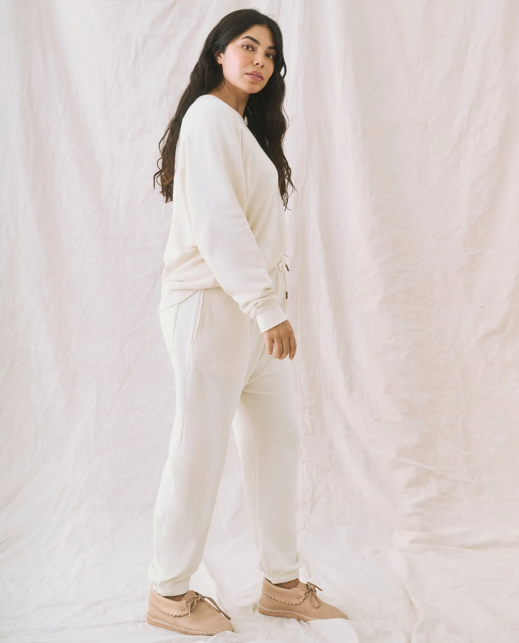 The Jogger Sweatpant. -- Washed White