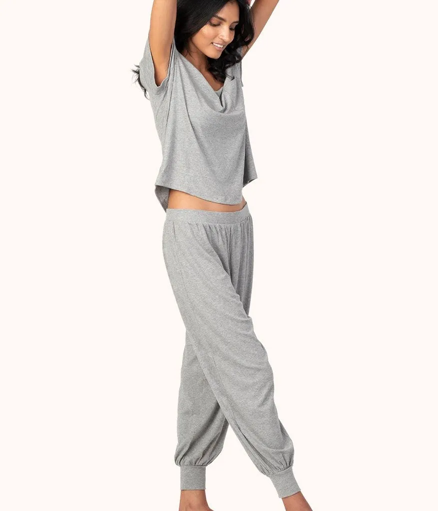 The Ribbed Jogger: Heather Gray