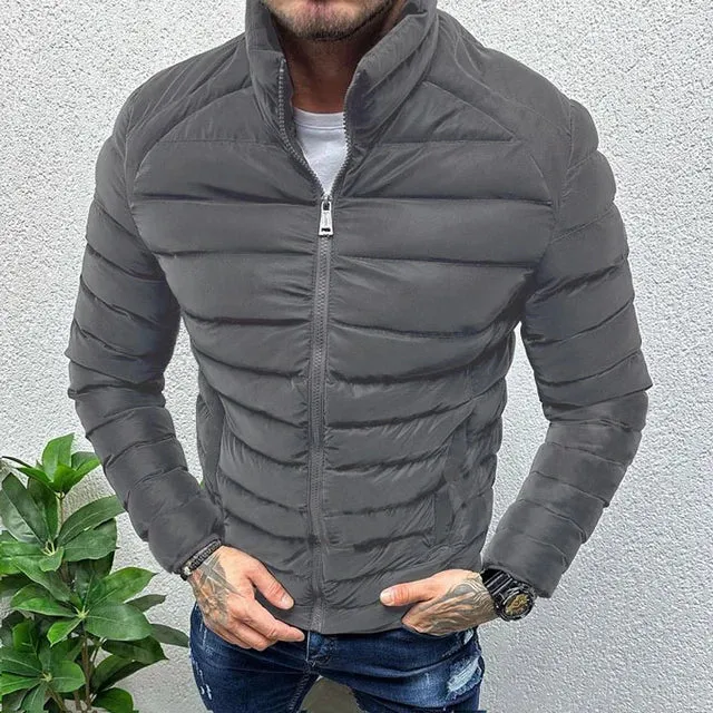 Wiaofellas Winter Lightweight Men's Padded Jackets Autumn Stand Collar Zipper Warm Cotton Coats Streetwear Male Casual Long Sleeve Outwear