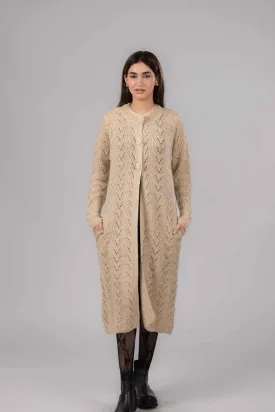 Women Woolen Knitted Long Coat