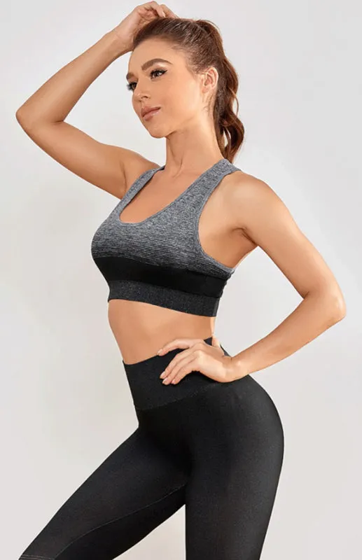 Women's Seamless Activewear Crop Vest And Leggings Gym Set