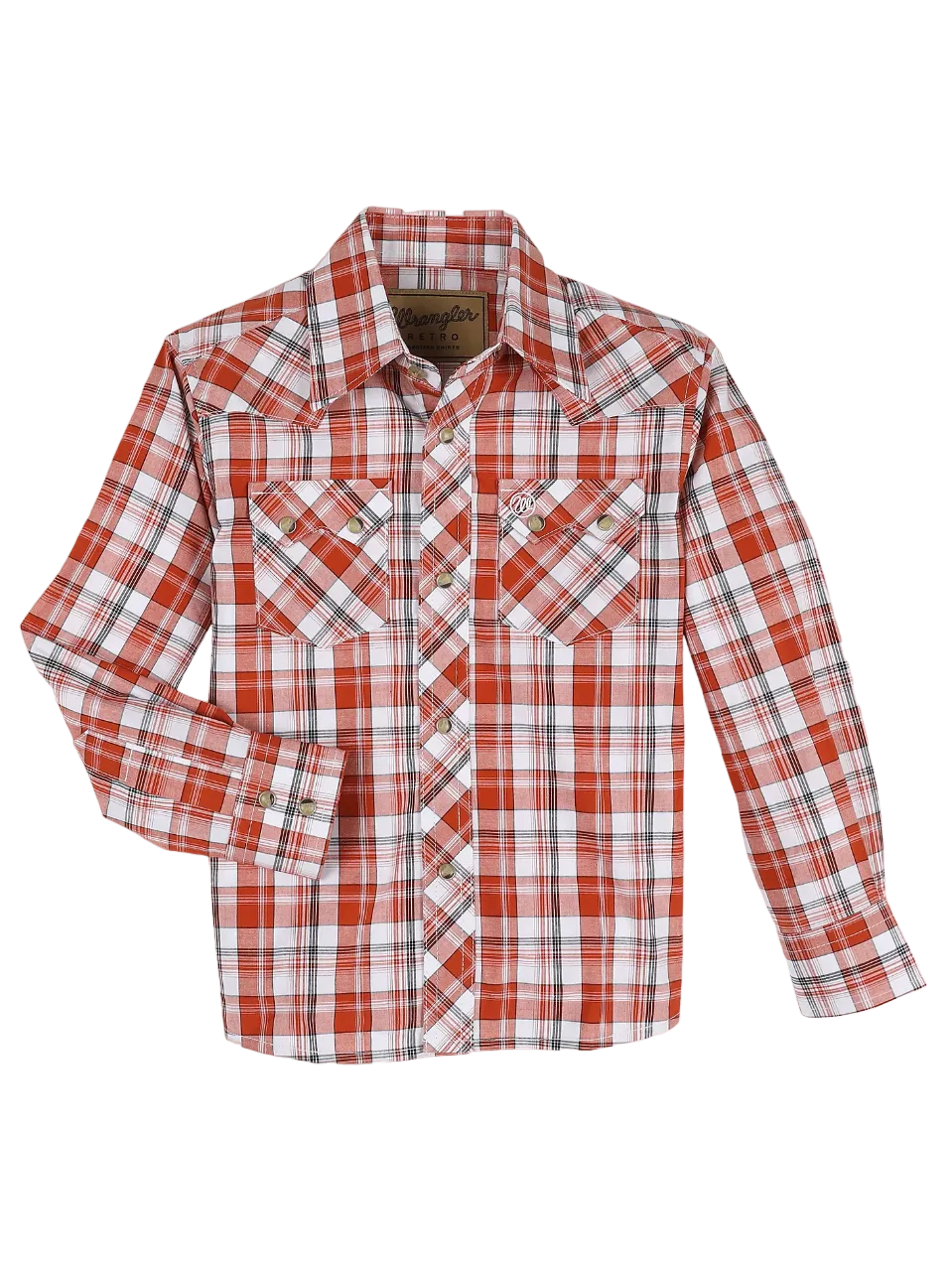 Wrangler Boy's Pumpkin Retro Snap Shirt