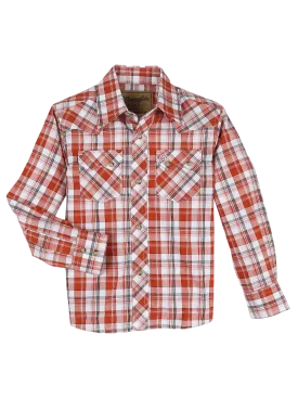 Wrangler Boy's Pumpkin Retro Snap Shirt